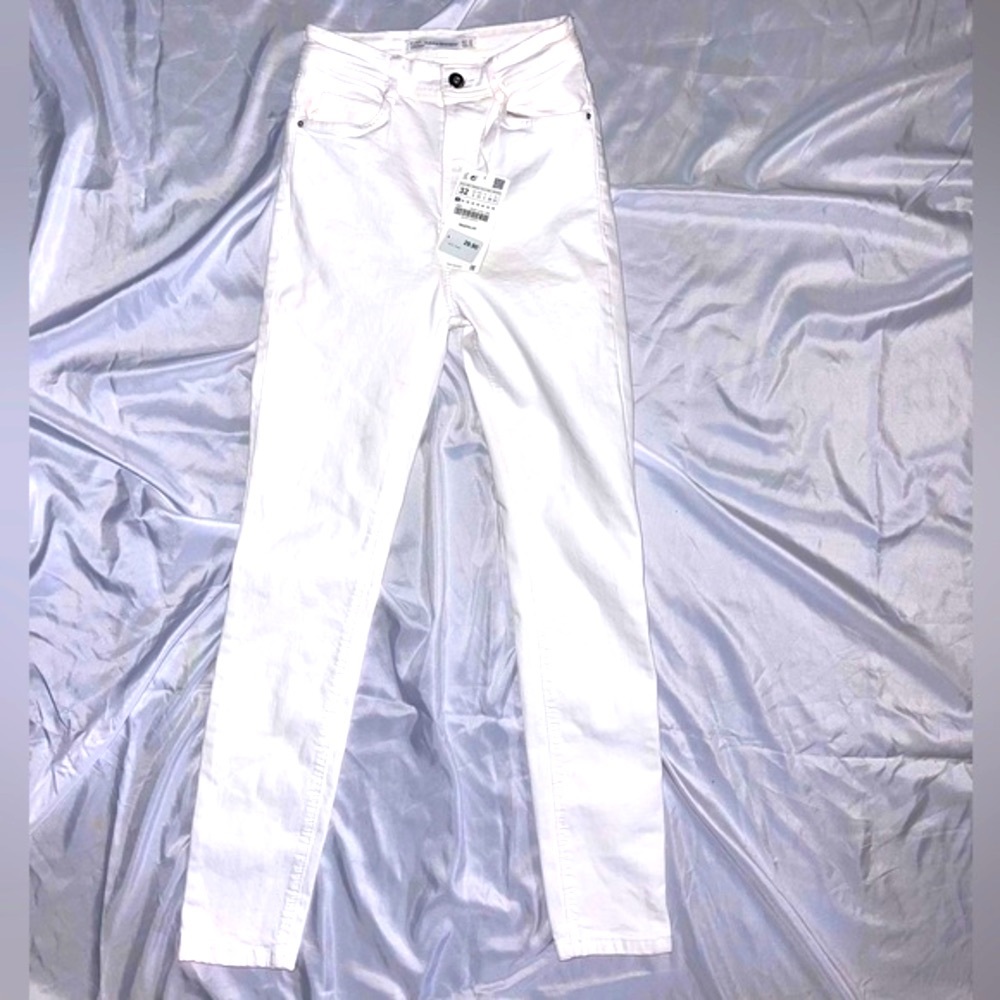 NWT Zara White Ankle High‎ Waisted Skinny Jeans
